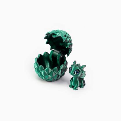 🐉🐉3D-Printed Dragon Egg & Baby Dragon Set – Colorful Opening Egg Collectible & Desk Decor