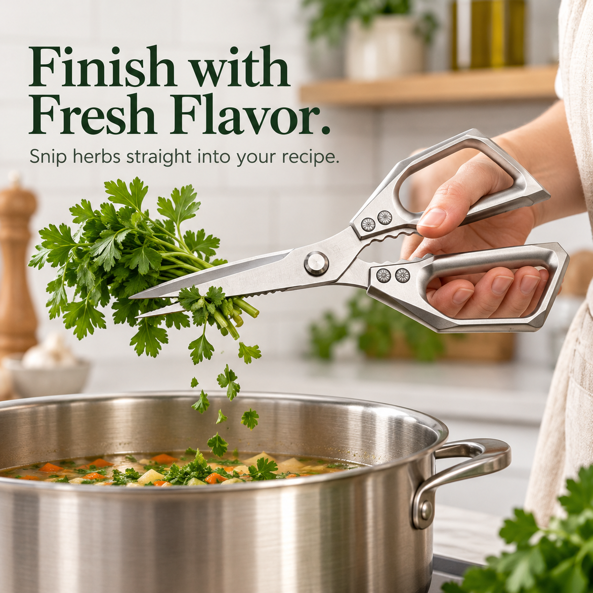 Heavy-Duty Stainless Steel Kitchen Shears – Detachable Blades for Easy Cleaning & Everyday Food Prep