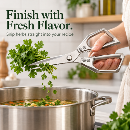 Heavy-Duty Stainless Steel Kitchen Shears – Detachable Blades for Easy Cleaning & Everyday Food Prep