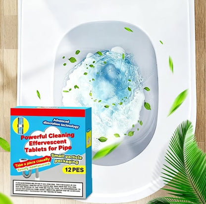 🎉🔥49% OFF ❤️Powerful Cleaning Effervescent Tablets for Pipe, Fast Dissolve Hair Grease Clogs, Deodorizing Antibacterial Pipe Cleaner for Sink Toilet Floor Drain