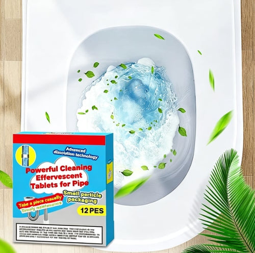🎉🔥49% OFF ❤️Powerful Cleaning Effervescent Tablets for Pipe, Fast Dissolve Hair Grease Clogs, Deodorizing Antibacterial Pipe Cleaner for Sink Toilet Floor Drain