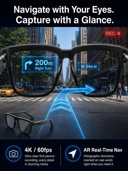 🔥Al Smart Glasses: 100%Offline Translation Zoom & Explore Smarter.