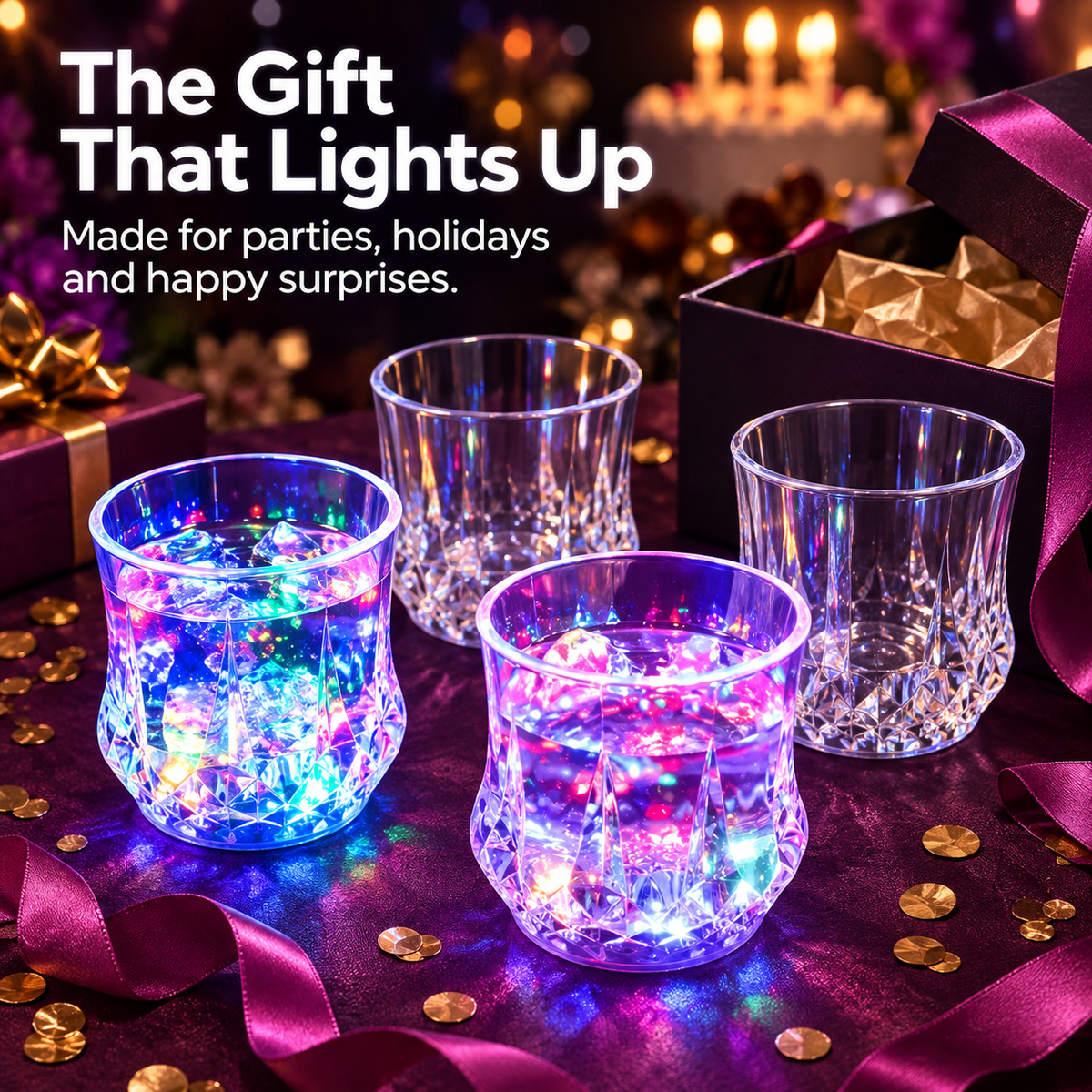 ✨✨Liquid Activated LED Light Up cups Crystal Drink Set✨✨