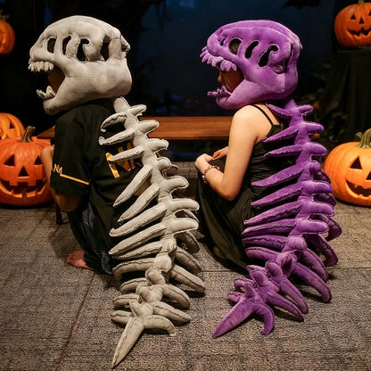 Dinosaur Skeleton Headgear Pillow, 4 Color Options Available, Unisex Cushion, Perfect for Party Cosplay and Sofa Lounging
