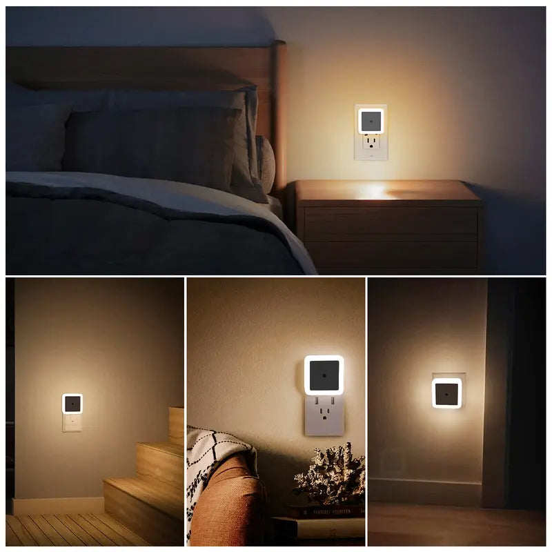 💡🔌Dusk-to-Dawn LED Plug-In Night Lights, 6-Pack – Warm White, 0.5W for Bedrooms, Bathrooms & Hallways