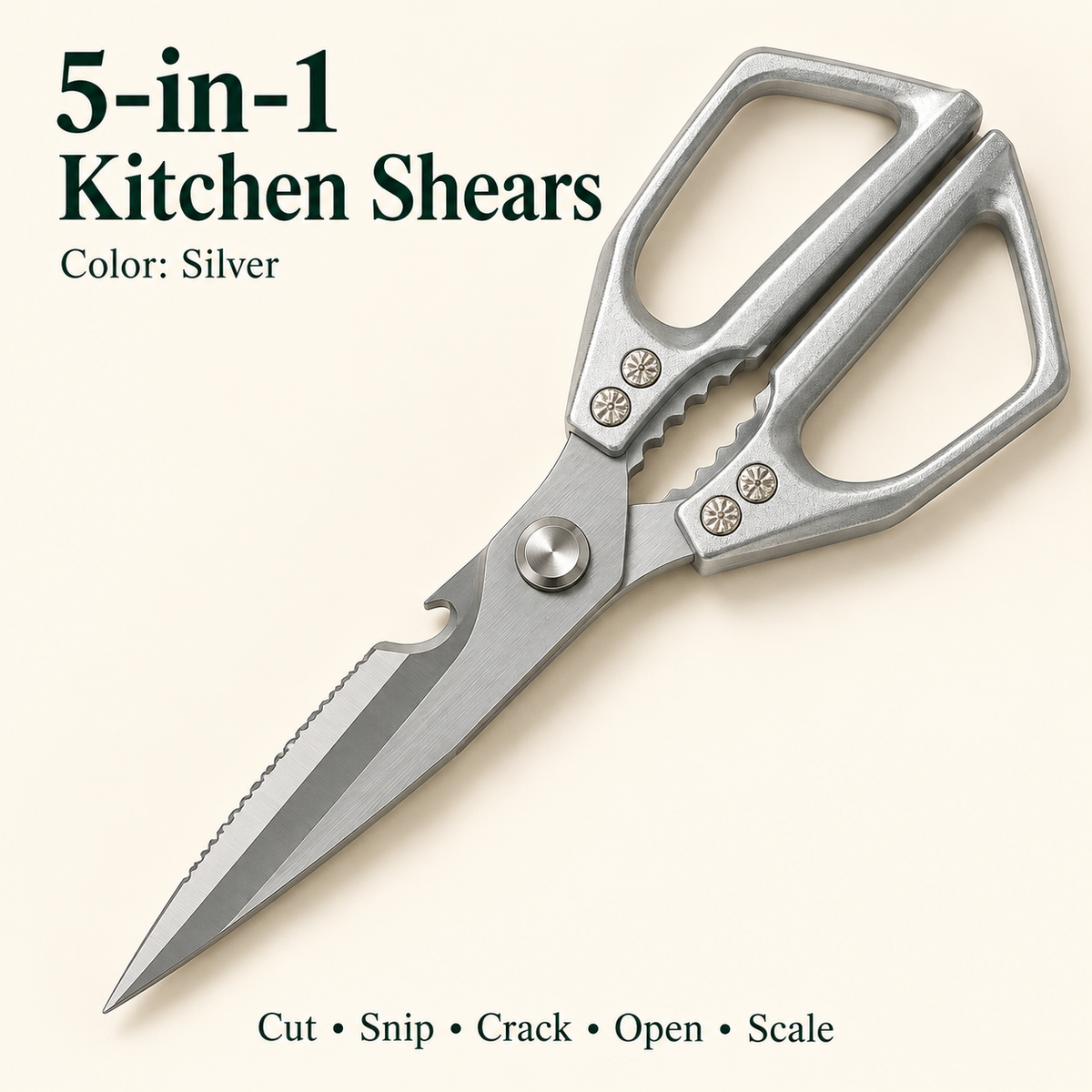 Heavy-Duty Stainless Steel Kitchen Shears – Detachable Blades for Easy Cleaning & Everyday Food Prep