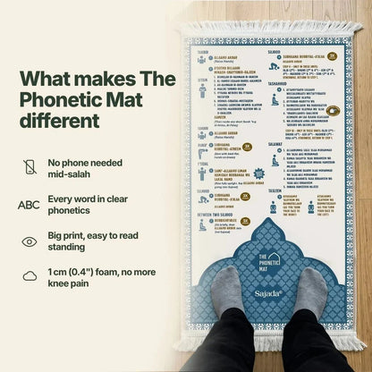 🕌 Step-by-Step Phonetic Padded Prayer Mat – Guided Learning & Comfort ✨