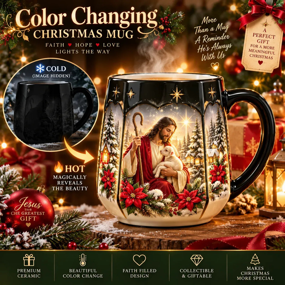 🎄Christmas Magic Heat-Reveal Mug | 350 mL Color-Changing Santa Village Cup ☕