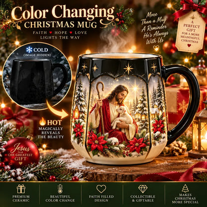 🎄Christmas Magic Heat-Reveal Mug | 350 mL Color-Changing Santa Village Cup ☕