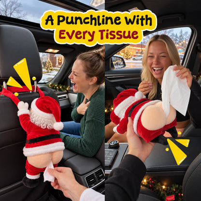 Funny Santa Butt Tissue Box Holder – Hilarious Christmas Decor & White Elephant Gag Gift