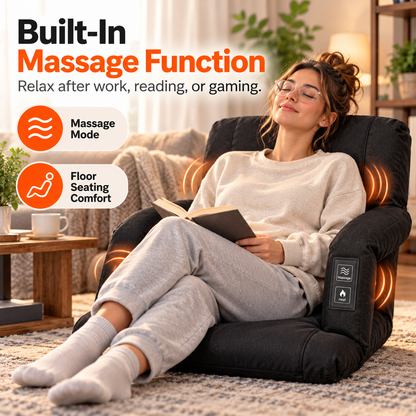 🔥 Heated Massage Floor Chair | Foldable Portable Lounge Seat