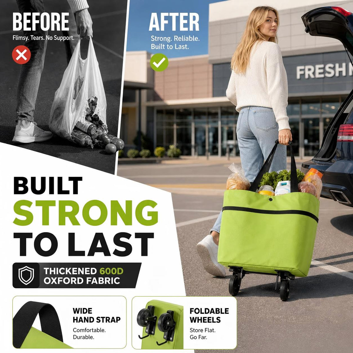 Foldable Grocery Cart Bag - 3