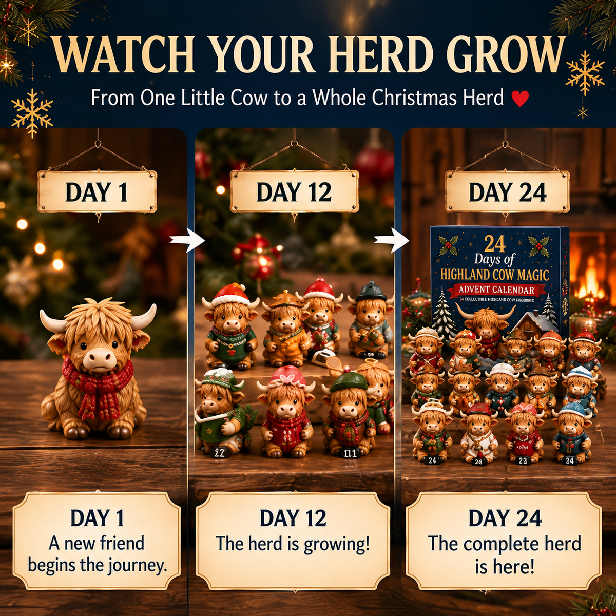 🐮24-Day Highland Cow Advent Calendar