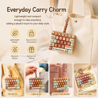 ⌨️ 26-Key Mini Fidget Keyboard Keychain – Portable Stress Relief for Kids & Adults 🎒✨