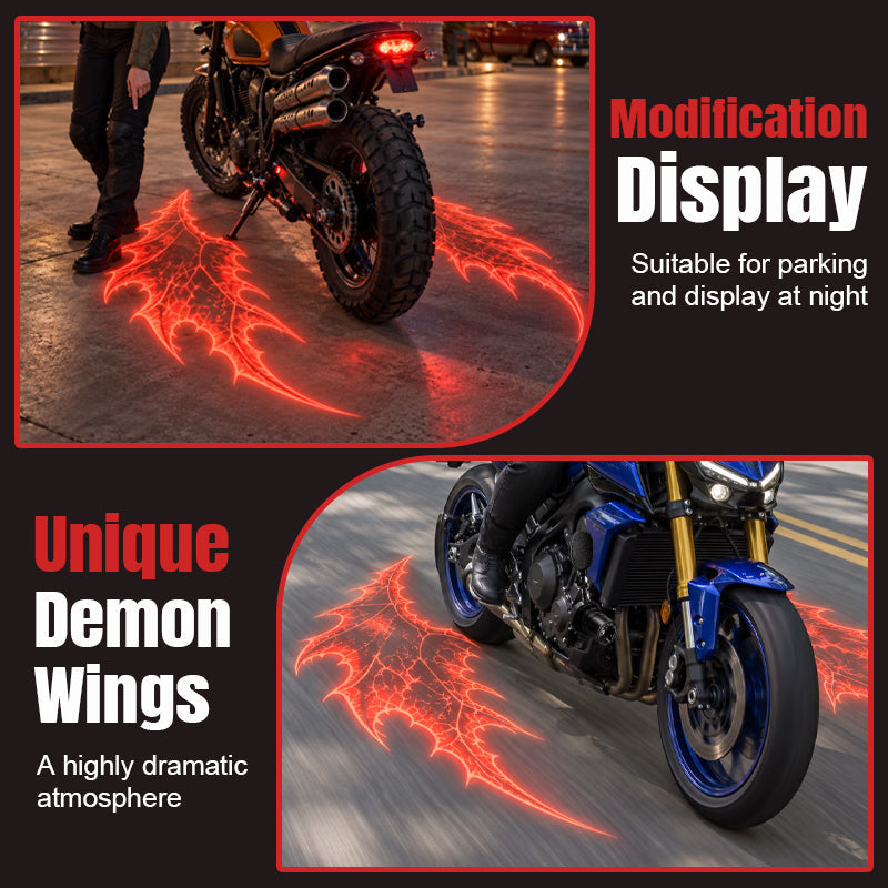 🏍️😈 Devil Wing Ground Projection Lights – 1 Pair of Motorcycle Accent Lights ✨
