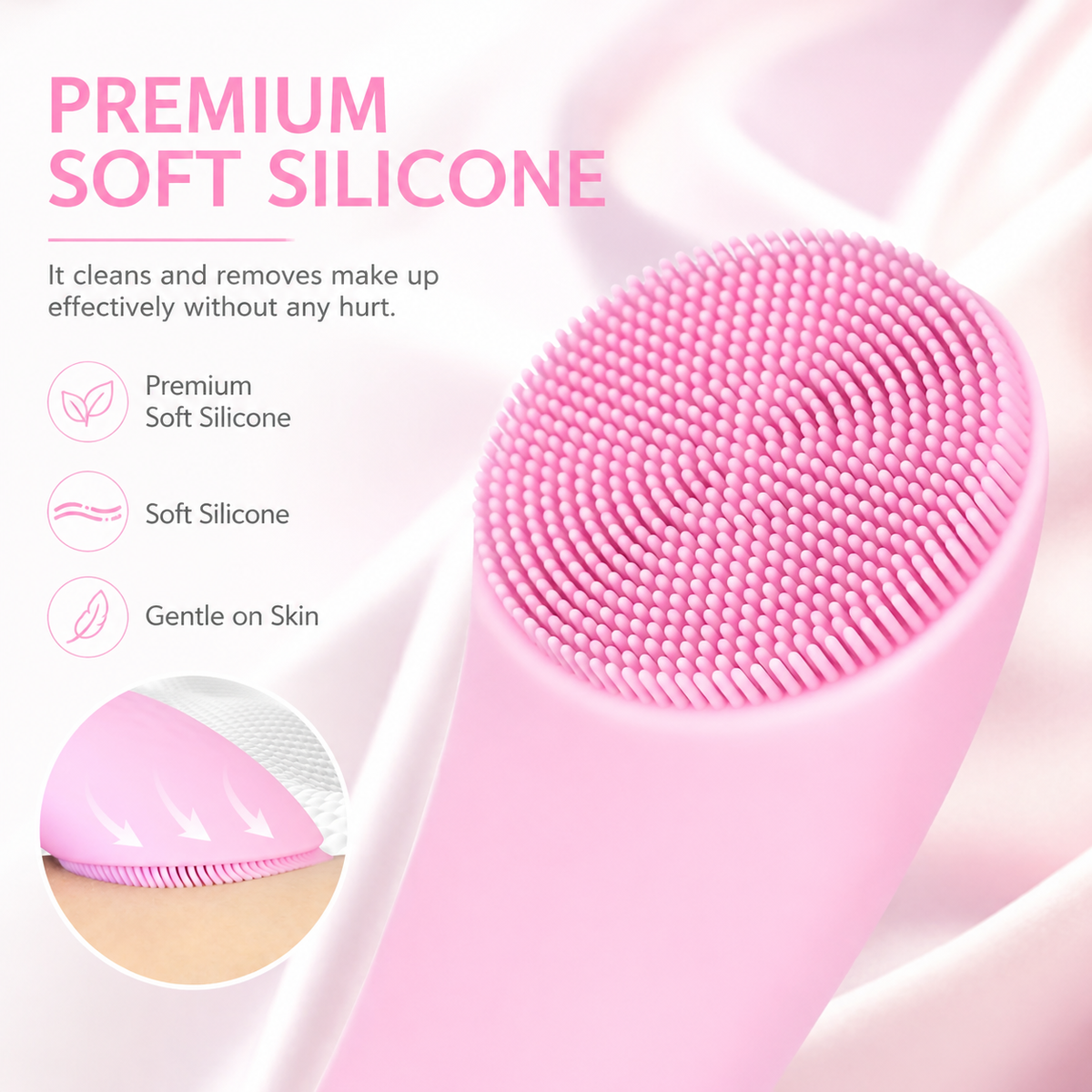 🫧 PRITECH Heated Vibrating Facial Cleansing Brush – Silicone Face Scrubber with Massage 🌸