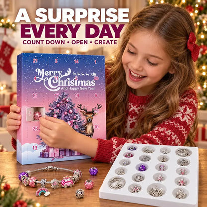 🎄 24-Day Christmas DIY Bead Charm Kit – Necklace, Bracelet & Daily Jewelry-Making Surprises ✨