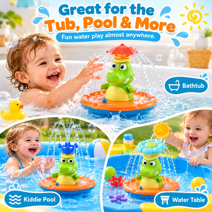 Light Up Crocodile Bath Toy for Toddlers – 5 Spray Modes