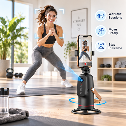 📱360° Auto Face Tracking Phone Holder  – Gesture Control Hands-Free Vlogging Stand
