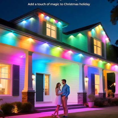 Permanent Outdoor Lights – App-Controlled Color-Changing Eave Lights with Music Sync, IP67 Waterproof Design for Christmas & Halloween