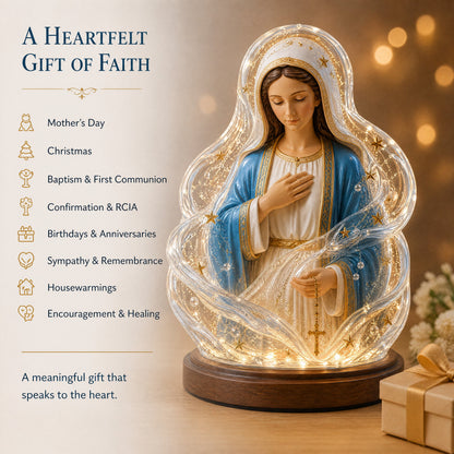 "🔥HOT SALE🔥🙏Our Lady of Starlight Illuminated Prayer Statue | Religious Decor & Faith Gift✨"