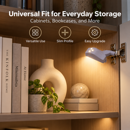 💡💡Smart Motion Sensor LED Hinge Light – Auto-On Cabinet Lighting for Wardrobes, Kitchen Cabinets & Shoe Storage
