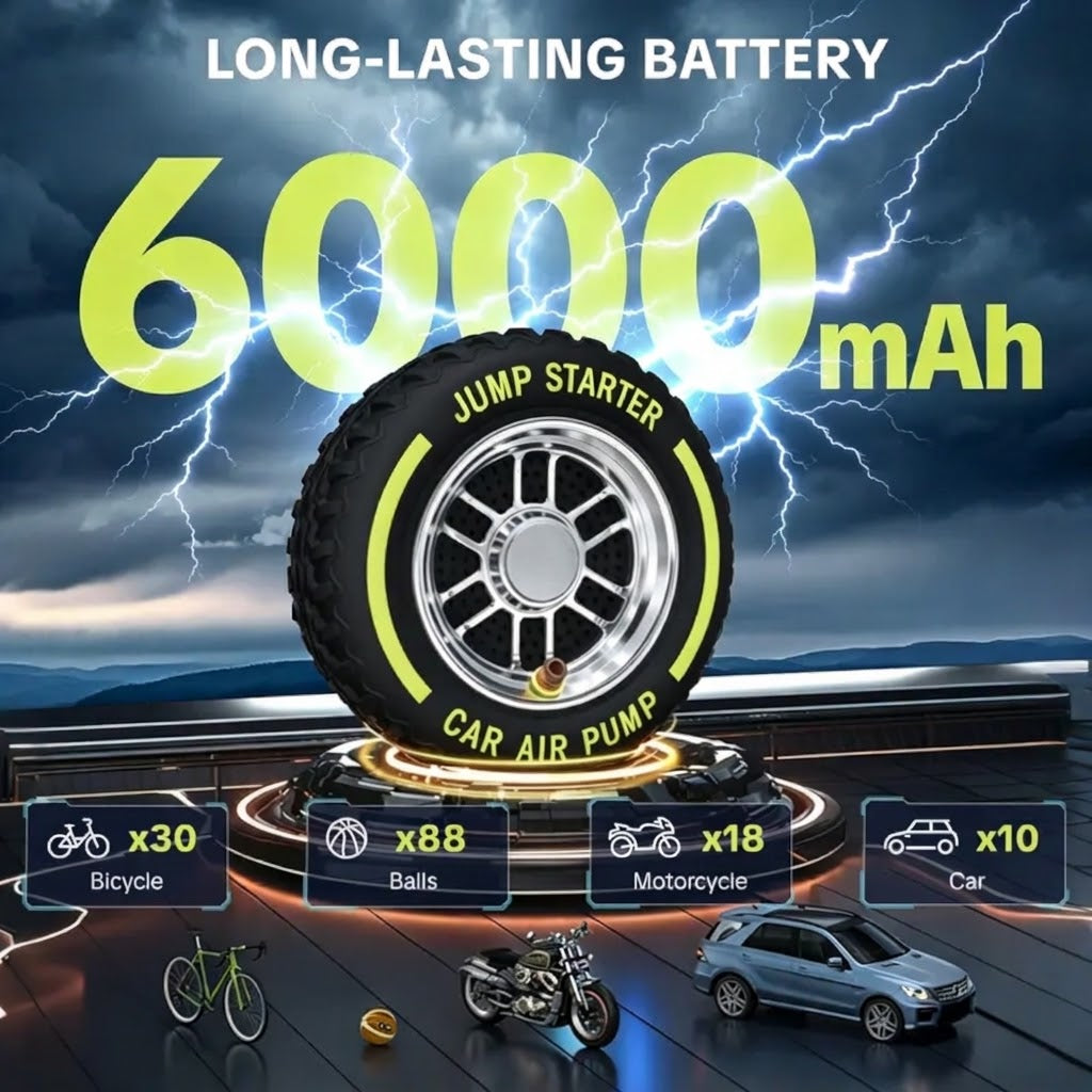 2-in-1 Portable Tire Inflator & Car Jump Starter (120 PSI)