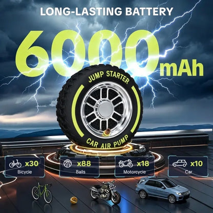 2-in-1 Portable Tire Inflator & Car Jump Starter (120 PSI)