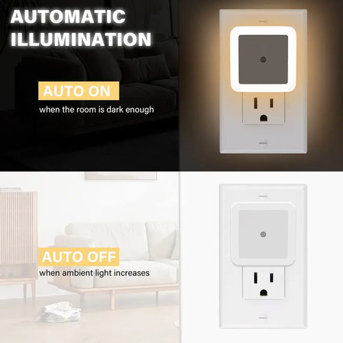 💡🔌Dusk-to-Dawn LED Plug-In Night Lights, 6-Pack – Warm White, 0.5W for Bedrooms, Bathrooms & Hallways