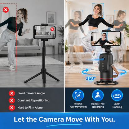 📱360° Auto Face Tracking Phone Holder  – Gesture Control Hands-Free Vlogging Stand