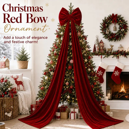 🎀🎄 6.5ft Giant Burgundy Velvet Christmas Bow – Festive Décor for Trees, Windows & Walls ✨✨