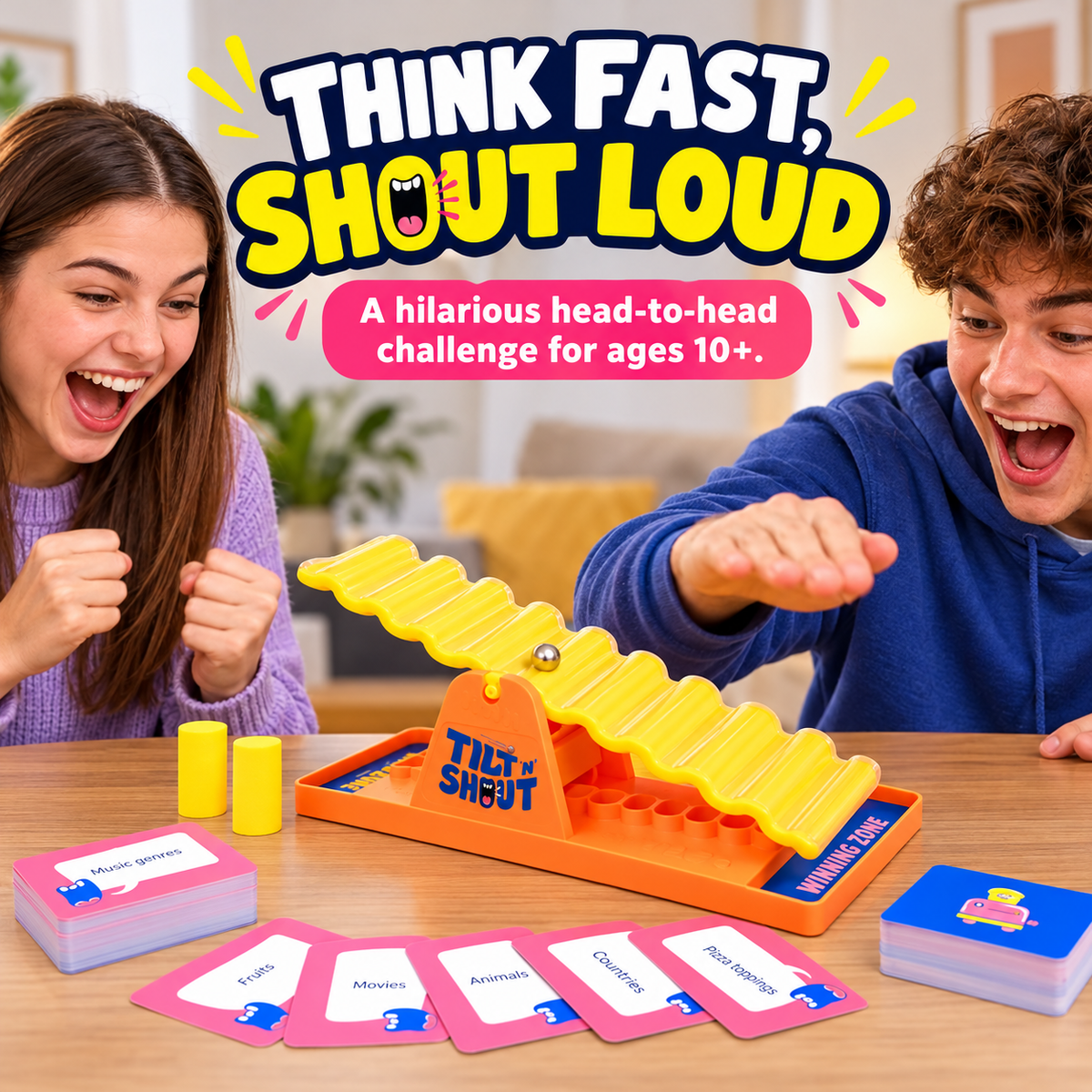 🎲 Tilt ’n’ Shout Board Game – Hilarious Family Fun for All Ages 😂