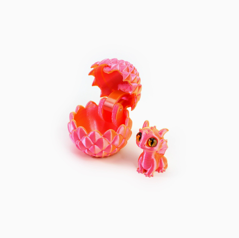 🐉🐉3D-Printed Dragon Egg & Baby Dragon Set – Colorful Opening Egg Collectible & Desk Decor