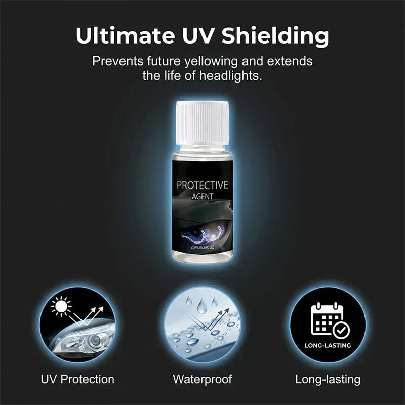 🎉🔆 Professional Car Headlight Restoration Kit – Removes yellowing & scratches, restores clarity & UV protection – easy DIY solution ✨