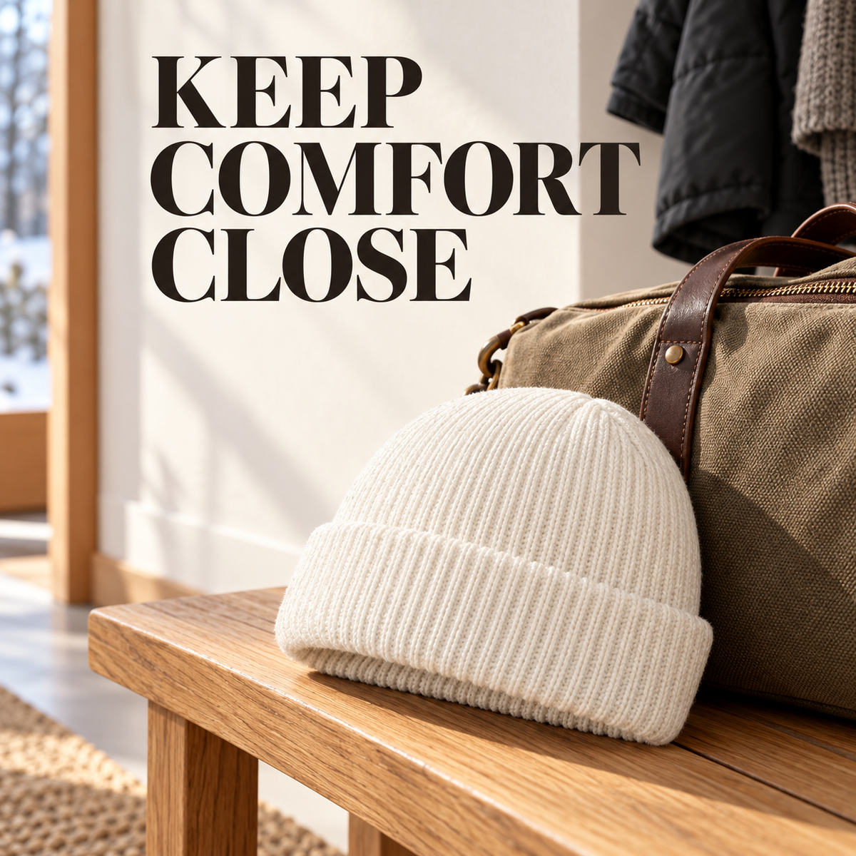 Men’s Cuffed Knit Beanie – Solid Color Everyday Hat for Fall & Winter