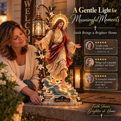 ✨✝️✨ Walk by Faith Jesus Reflection Light – Walking on Water Christian Decor🎁