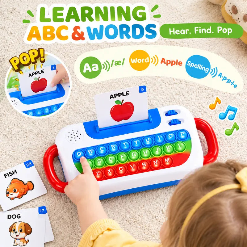 Interactive Pop It learning keyboard for kids
