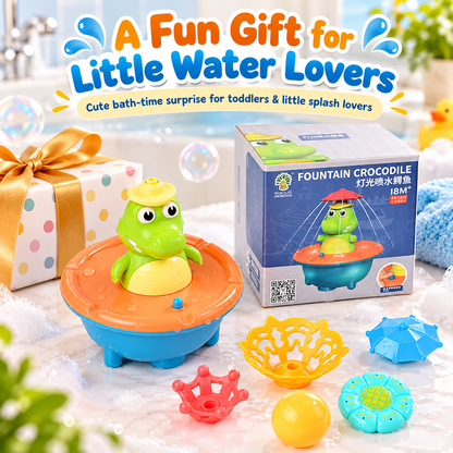 Light Up Crocodile Bath Toy for Toddlers – 5 Spray Modes