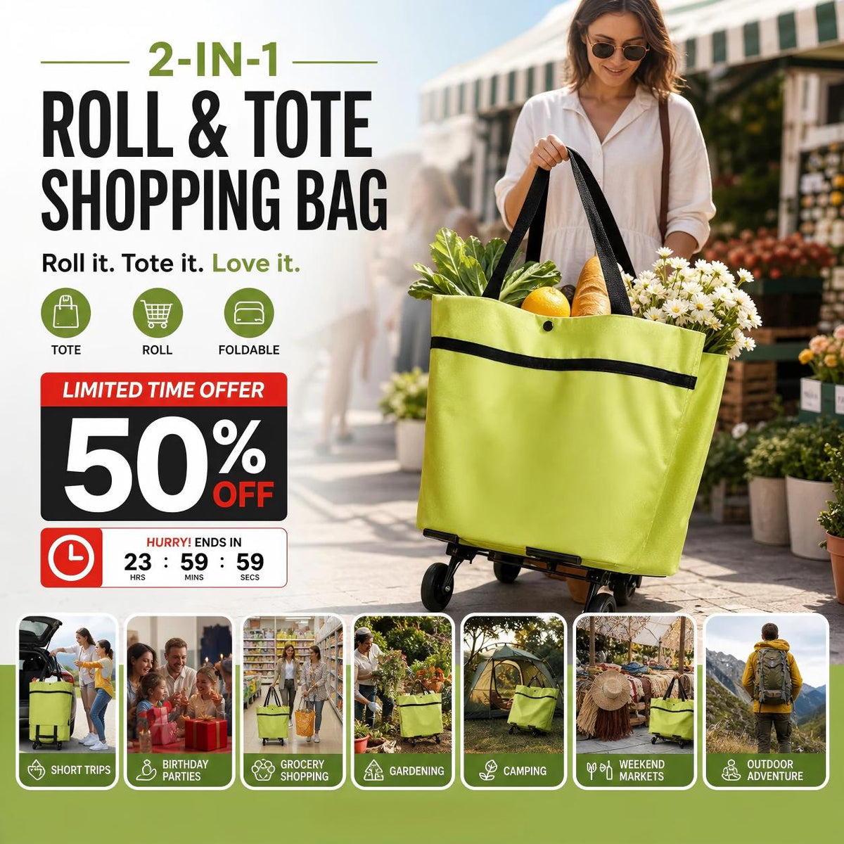 Foldable Grocery Cart Bag - 4