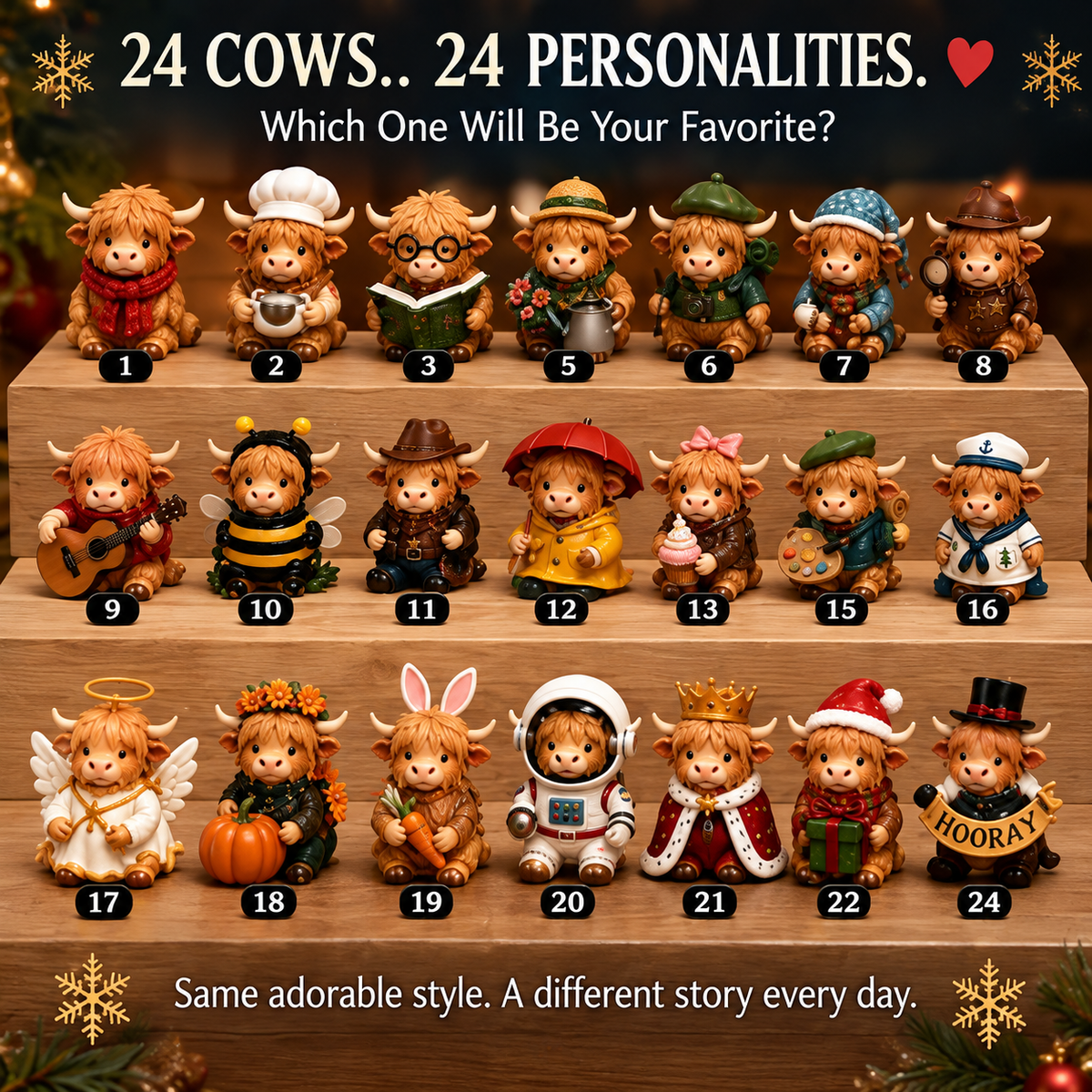 🐮24-Day Highland Cow Advent Calendar