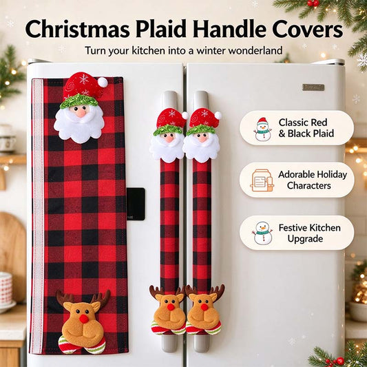 Plush Christmas appliance handle covers
