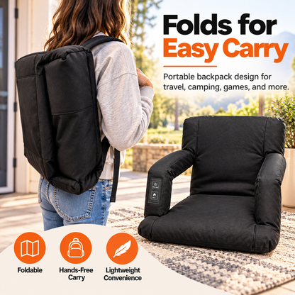 🔥 Heated Massage Floor Chair | Foldable Portable Lounge Seat