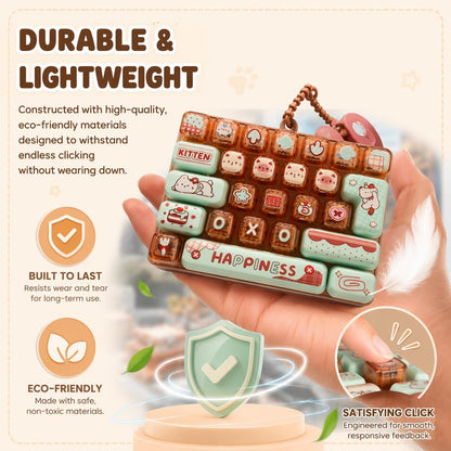 ⌨️ 26-Key Mini Fidget Keyboard Keychain – Portable Stress Relief for Kids & Adults 🎒✨