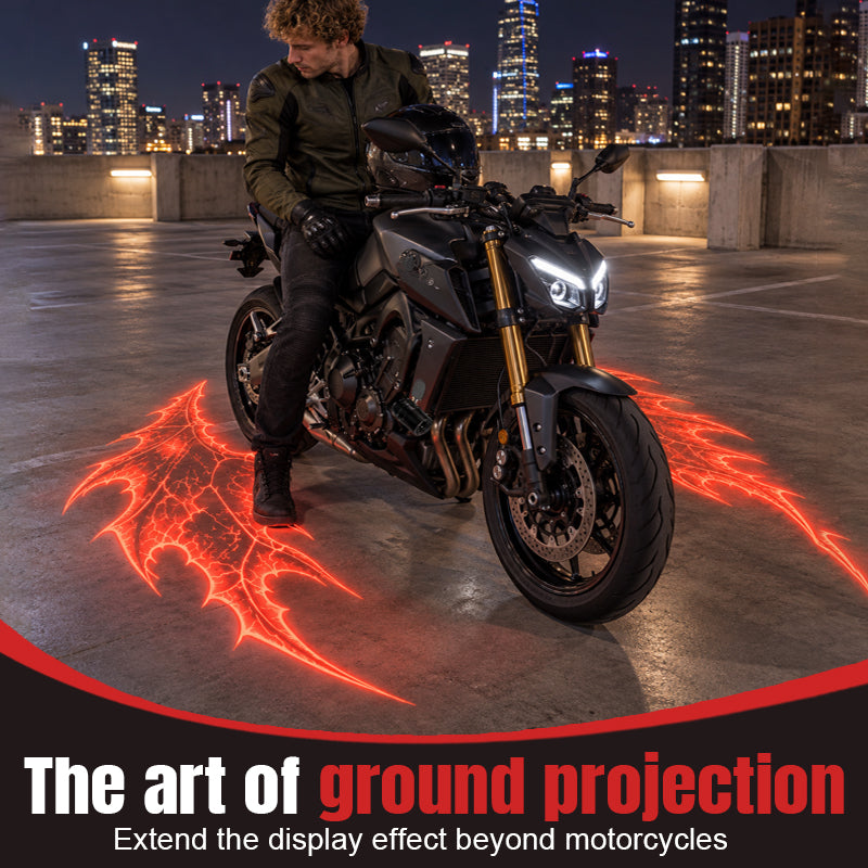 🏍️😈 Devil Wing Ground Projection Lights – 1 Pair of Motorcycle Accent Lights ✨