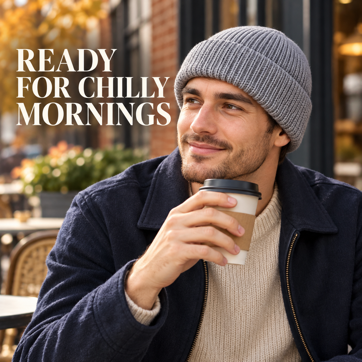 Men’s Cuffed Knit Beanie – Solid Color Everyday Hat for Fall & Winter