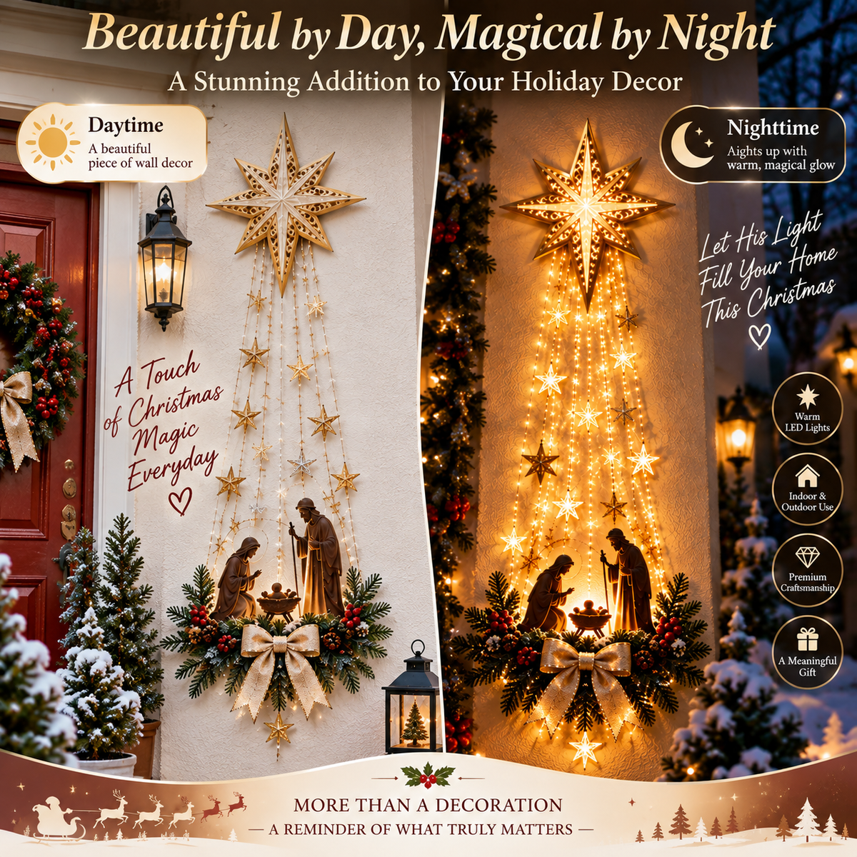🔥Buy 2 Get 20% OFF❤️Bethlehem Star Lighted Nativity Wall Decor✝️✝️