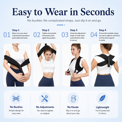 🔥LAST DAY 49% OFF🔥💪Posture Support Straps for Men & Women – ✨Elastic Back Support, Straight Back Support