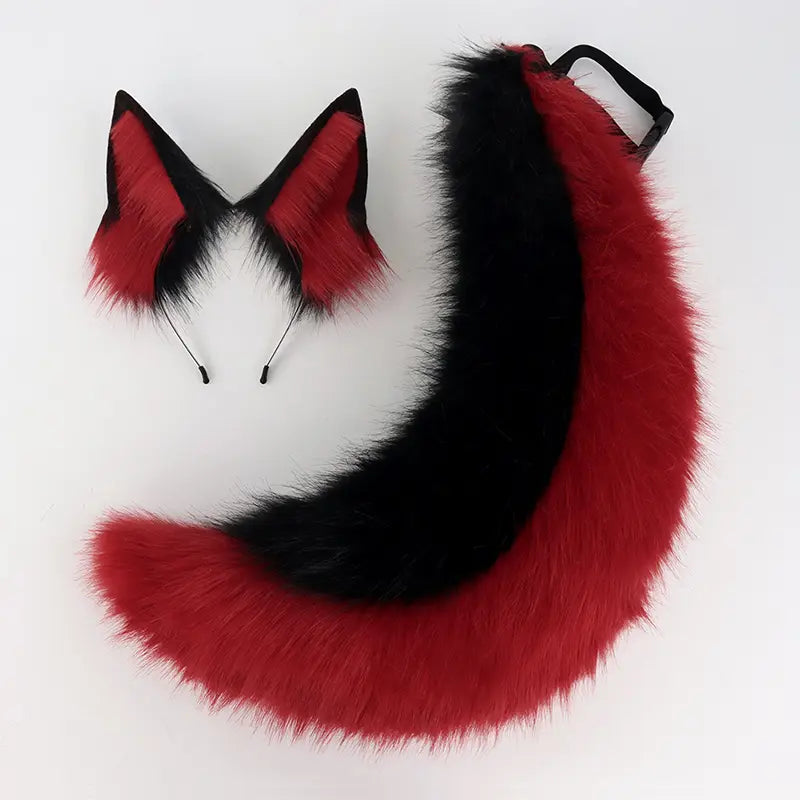 Fluffy Fox Ears & Tail Cosplay Set – Soft Plush Accessories for Anime Conventions, Halloween & Dress-Up