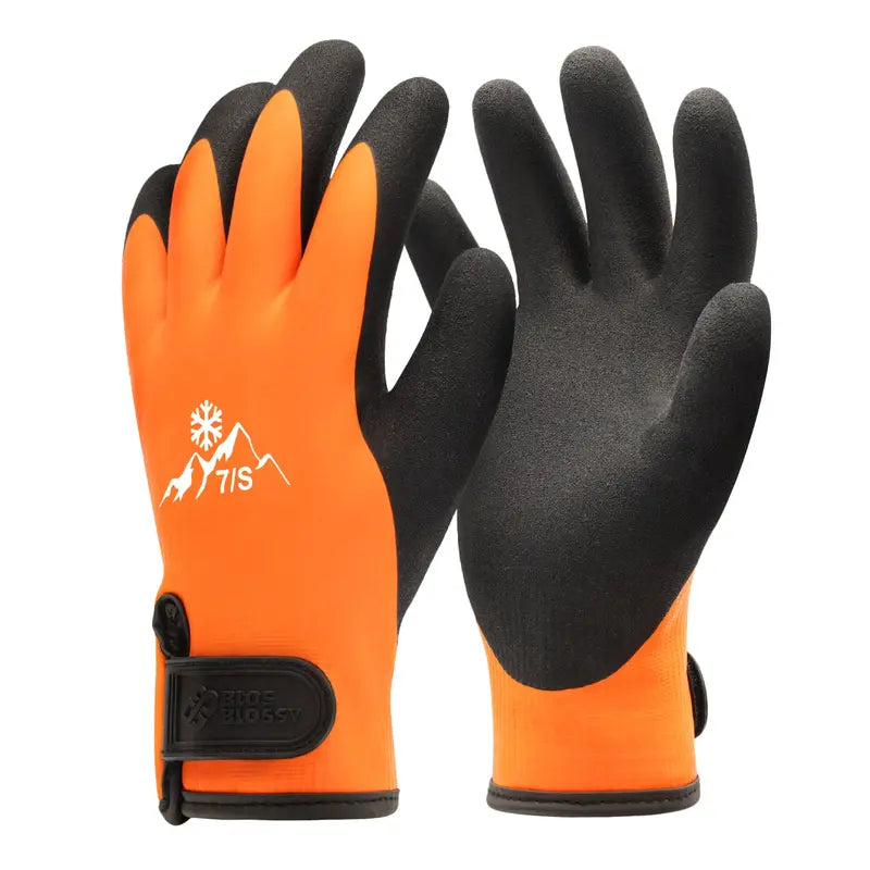 🧤🧤toolant Heavy-Duty Waterproof Insulated Work Gloves – Latex Grip & Adjustable Wrist for Gardening and DIY