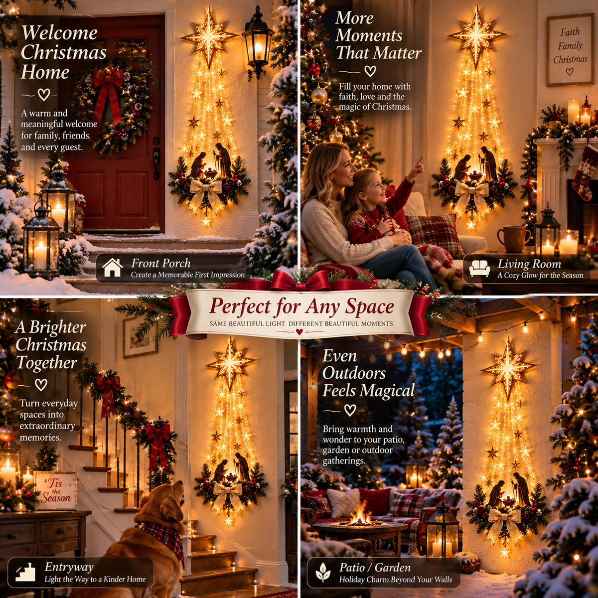 🔥Buy 2 Get 20% OFF❤️Bethlehem Star Lighted Nativity Wall Decor✝️✝️